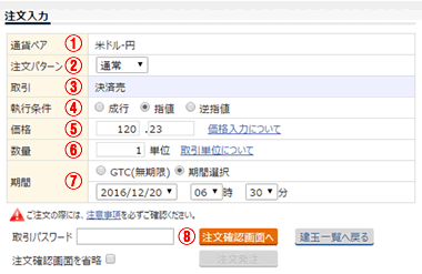 SBI証券-決済注文＞建玉毎に決済する場合