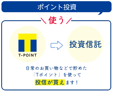 ポイント投資 日常のお買い物などで貯めた「Tポイント」を使って投信が買えるようになります!