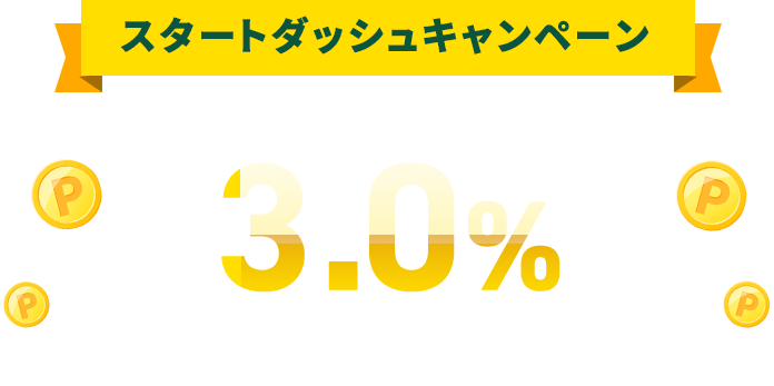 スタートダッシュキャンペーン クレジットカードの投信積立で最大3.0％分のポイントがもらえる