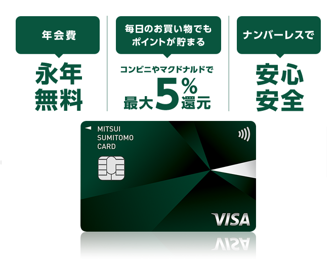 年会費永年無料 毎日のお買い物でもポイントが貯まる ナンバーレスで安心安全