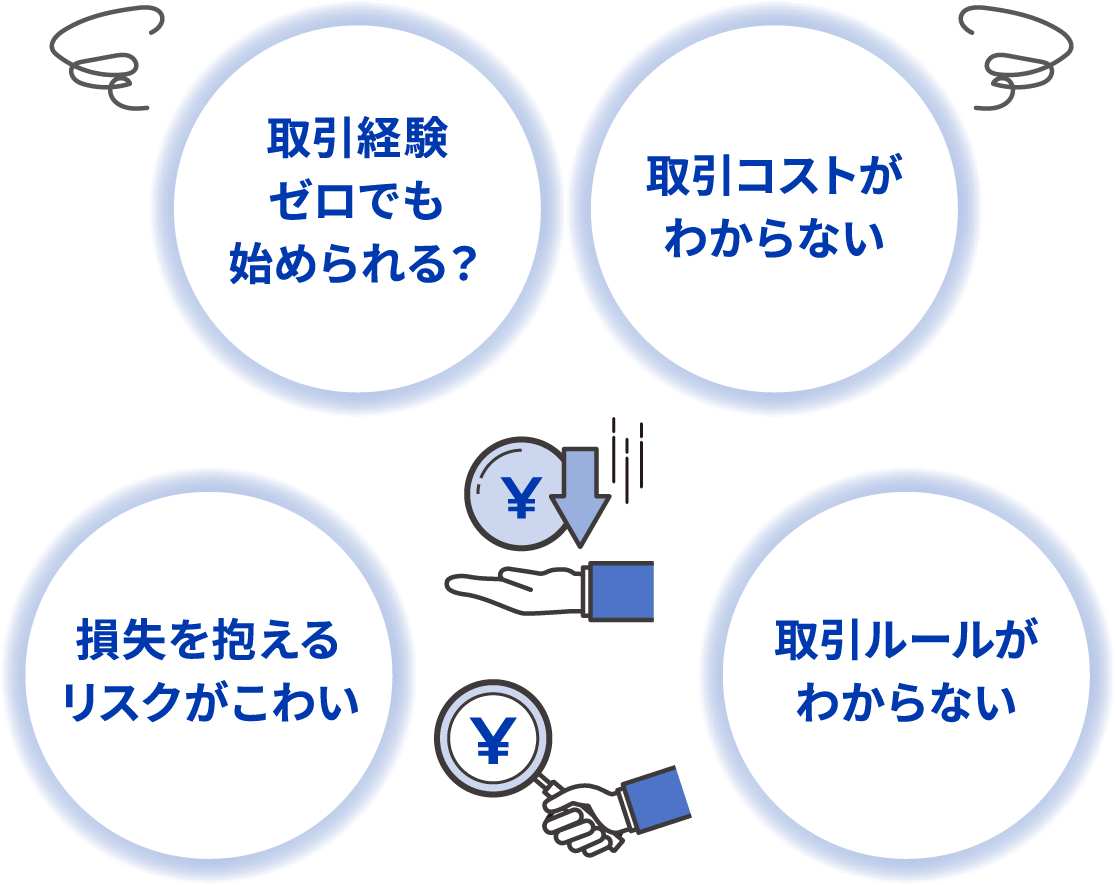 取引経験ゼロでも始められる？｜取引コストがわからない｜損失を抱えるリスクがこわい｜取引ルールがわからない