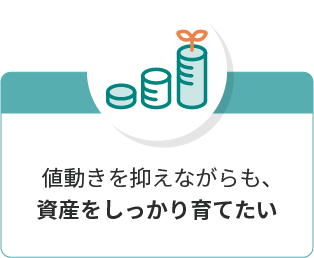 値動きを抑えながらも、資産をしっかり育てたい