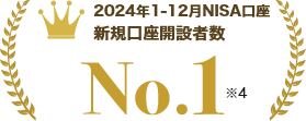 2024年1-12月NISA口座 新規口座開設者数 No.1 ※4