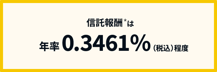 信託報酬*は年率0.3461% （税込）程度