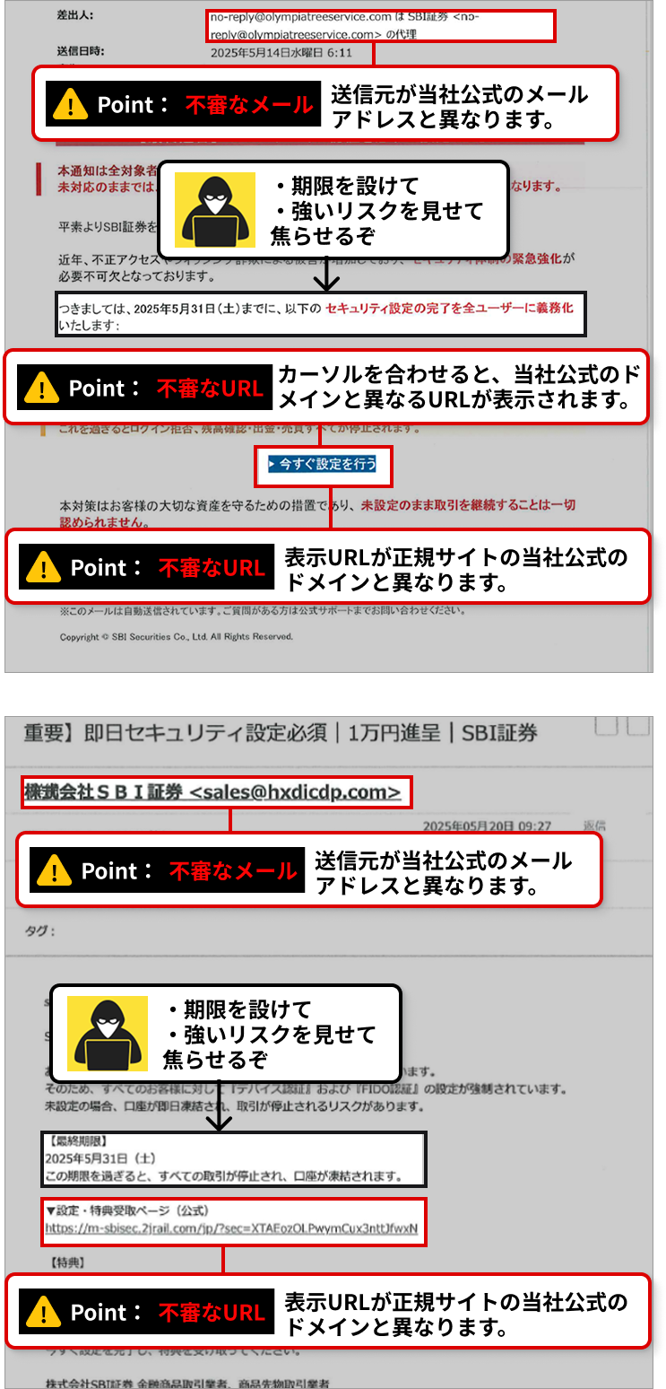 フィッシング等の詐欺について｜SBI証券