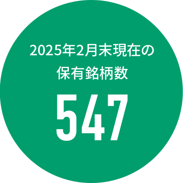 2025年2月末現在の保有銘柄数547