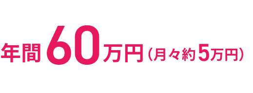 年間60万円(月々約5万円)