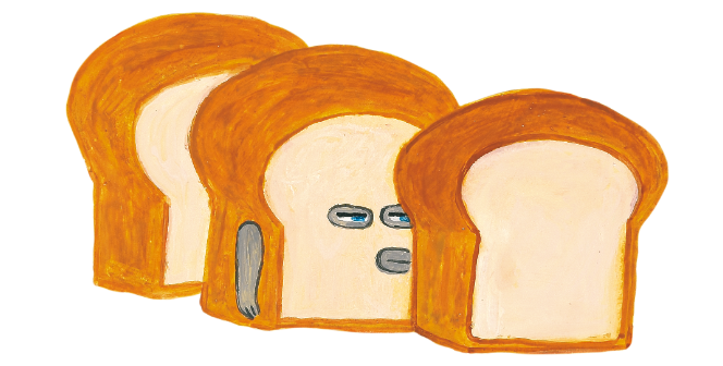 並んだ食パンのイラスト