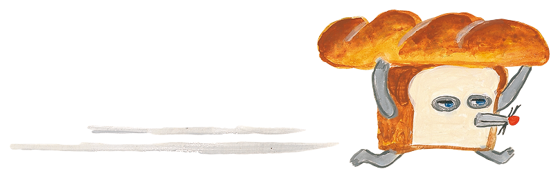 走るパンどろぼうのイラスト