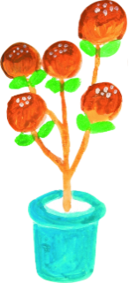 鉢植えの花のイラスト
