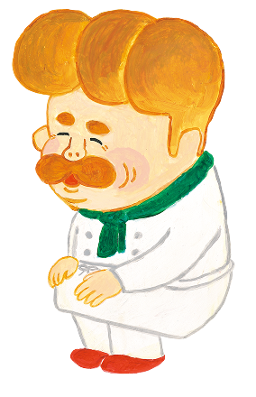 にっこり笑うパン屋のおじさんのイラスト