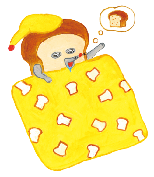 レジ袋を持つパンどろぼうのイラスト