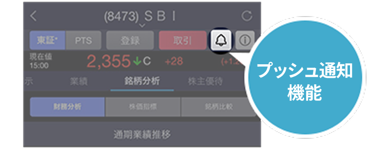 SBI�،� ���A�v�� �v�b�V���ʒm�@�\