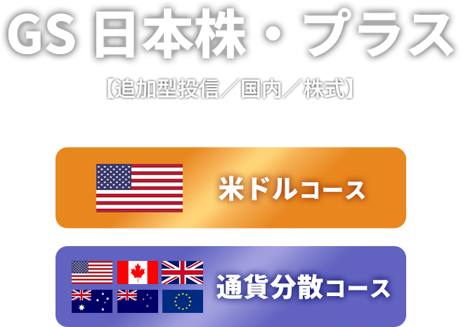 GS 日本株・プラス 追加型投信／国内／株式 米ドルコース 通貨分散コース