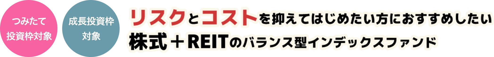 つみたて投資枠対象 リスクとコストを抑えて始めたい方におすすめの 株式＋REITのバランス型インデックスファンド