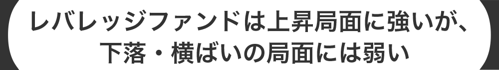 【レバレッジファンドは上昇局面に強いが、下落・横ばいの局面には弱い】